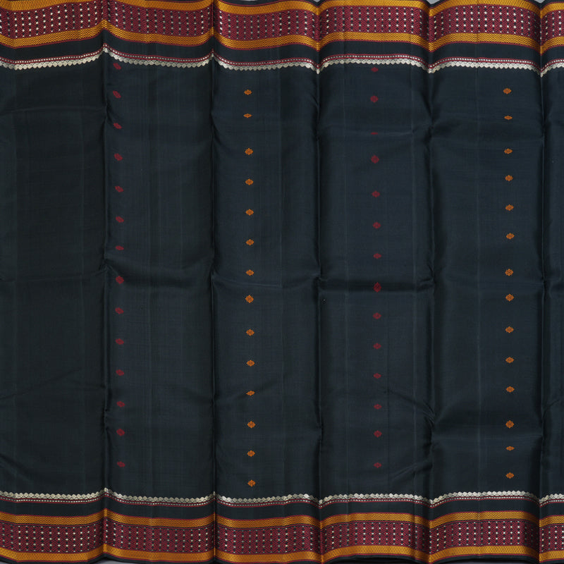 Hayagrivas Handloom Black Kanjivaram Silk Saree KBF287E3-4
