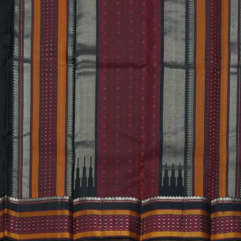 Hayagrivas Handloom Black Kanjivaram Silk Saree KBF287E3-4