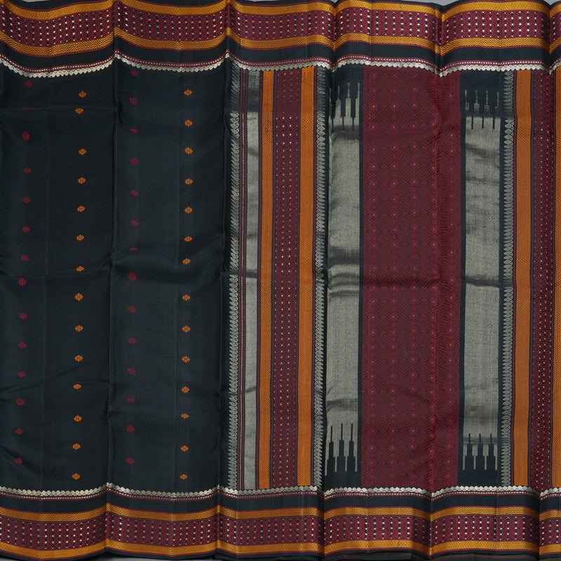 Hayagrivas Handloom Black Kanjivaram Silk Saree KBF287E3-4