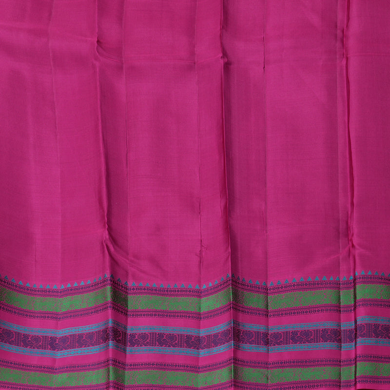 Hayagrivas Handloom Purple Kanjivaram Silk Saree with Magenta Border KBF287E7-4