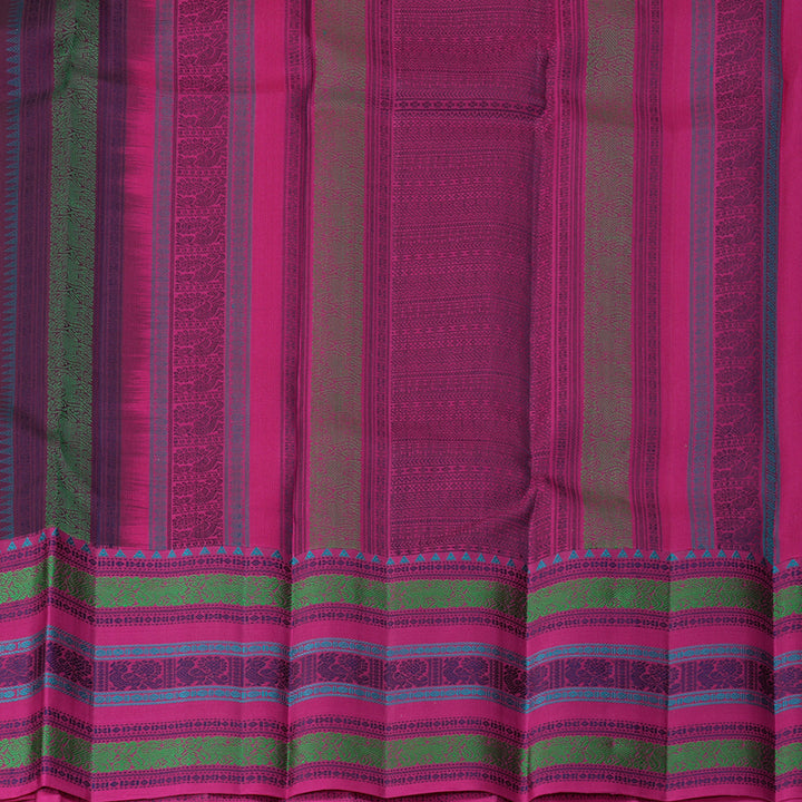 Hayagrivas Handloom Purple Kanjivaram Silk Saree with Magenta Border KBF287E7-4