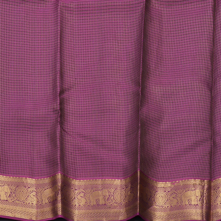 Hayagrivas Handloom Nagapazham Kanjivaram Silk Saree with Wine Purple Border KBF289E1-11