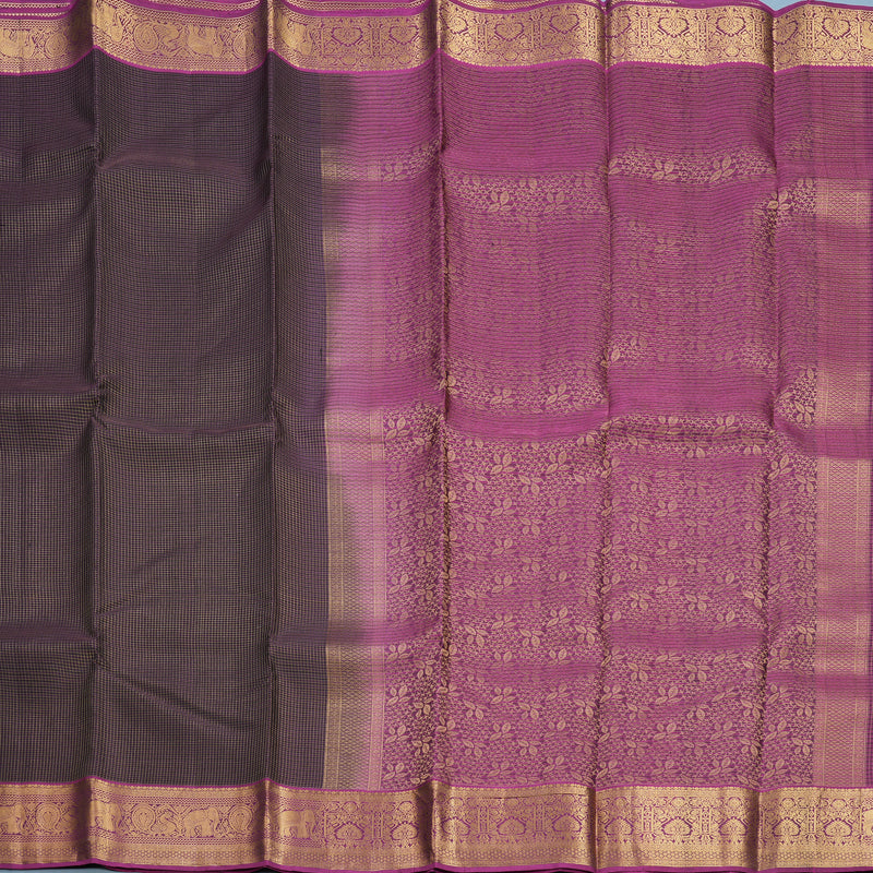 Hayagrivas Handloom Nagapazham Kanjivaram Silk Saree with Wine Purple Border KBF289E1-11