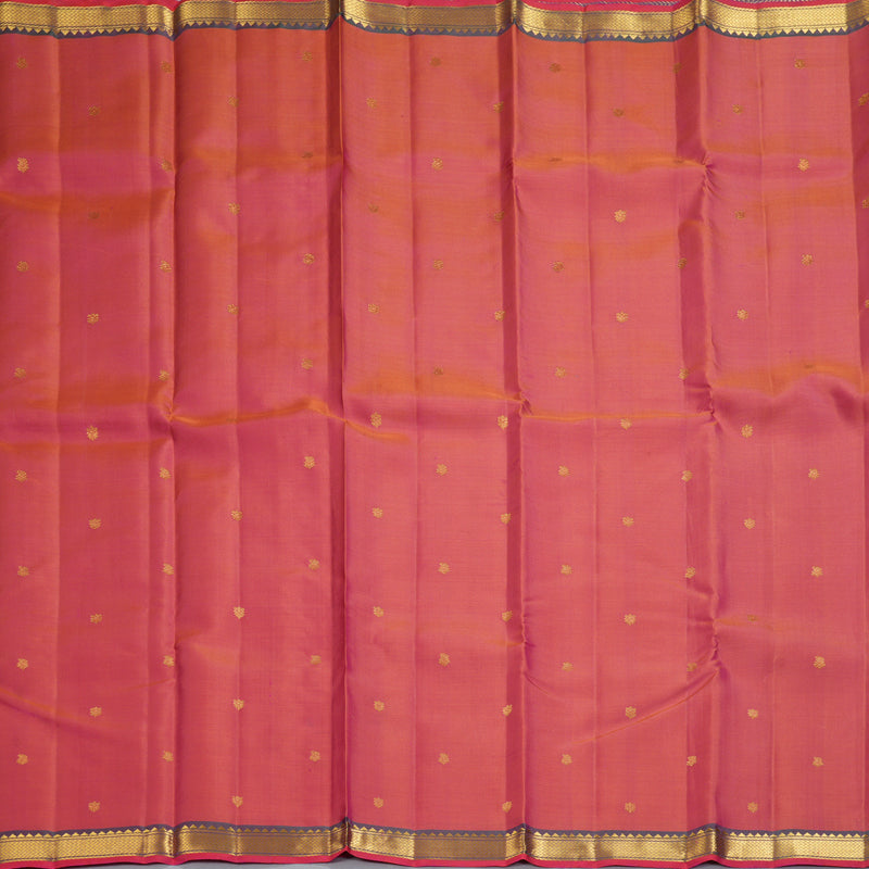 Hayagrivas Handloom Orangish-Pink Kanjivaram Silk Saree KBF290E1-1