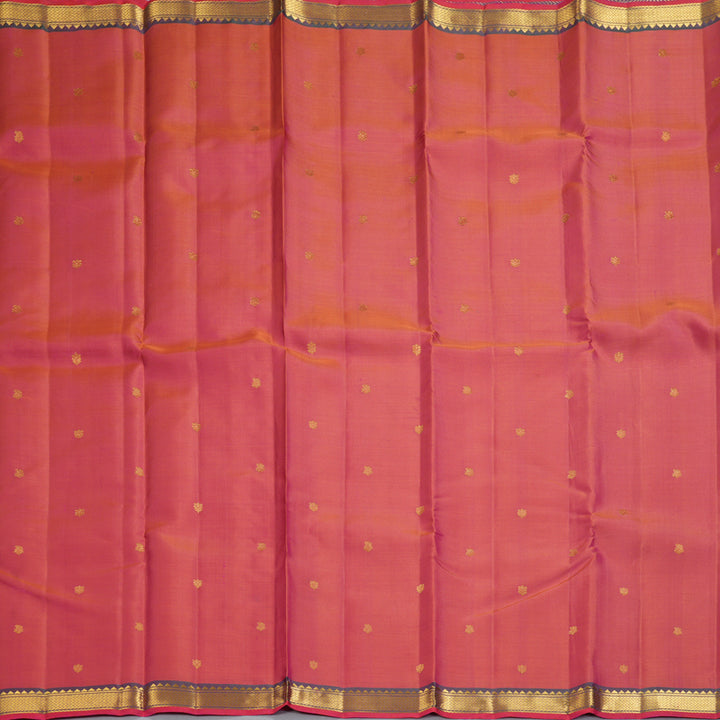 Hayagrivas Handloom Orangish-Pink Kanjivaram Silk Saree KBF290E1-1