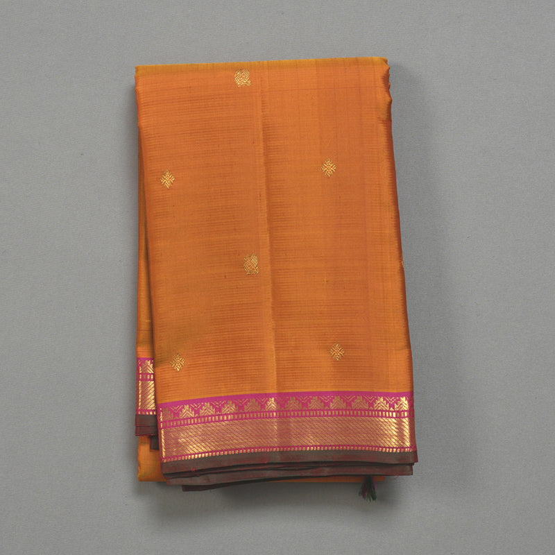 Hayagrivas Handloom Sunset Orange Kanjivaram Silk Saree KBF290E1-2