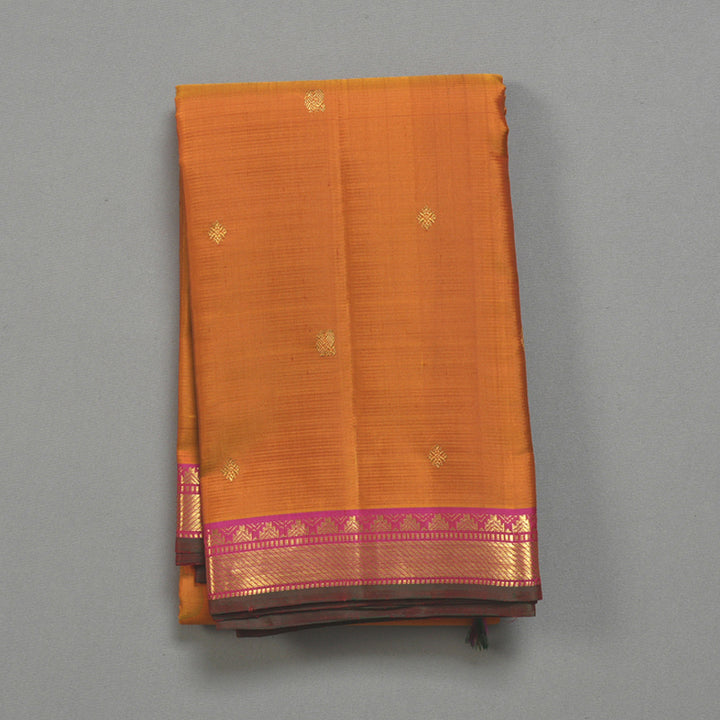 Hayagrivas Handloom Sunset Orange Kanjivaram Silk Saree KBF290E1-2
