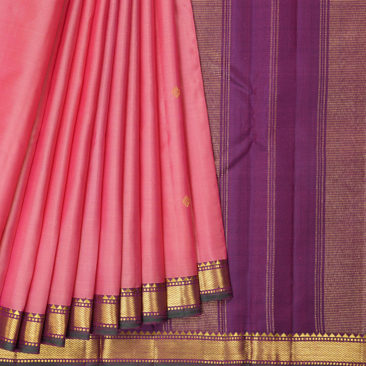 Hayagrivas Handloom Rose Pink Kanjivaram Silk Saree KBF290E1-7