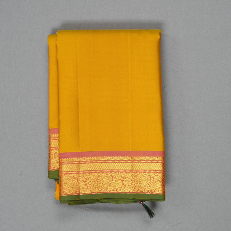 Hayagrivas Handloom Mango Yellow Kanjivaram Silk Saree KBF290E2-3