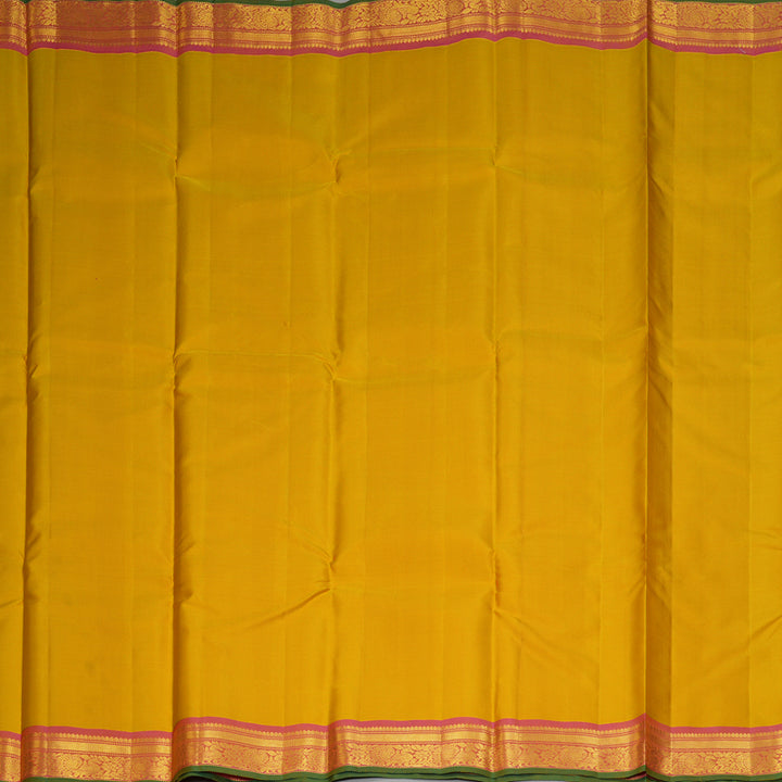 Hayagrivas Handloom Mango Yellow Kanjivaram Silk Saree KBF290E2-3