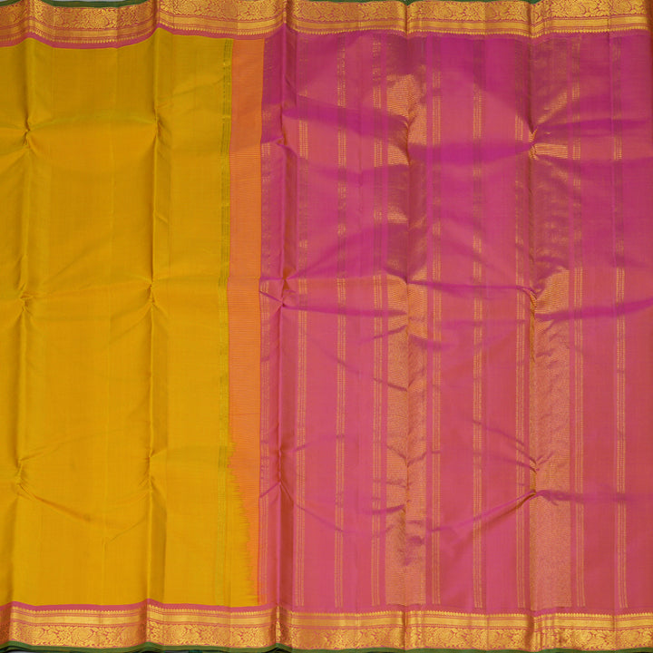 Hayagrivas Handloom Mango Yellow Kanjivaram Silk Saree KBF290E2-3