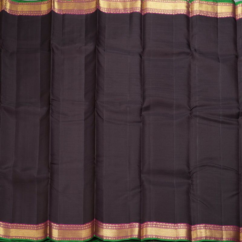 Hayagrivas Handloom Dark Brown Kanjivaram Silk Saree KBF290E2-4