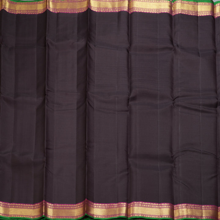 Hayagrivas Handloom Dark Brown Kanjivaram Silk Saree KBF290E2-4