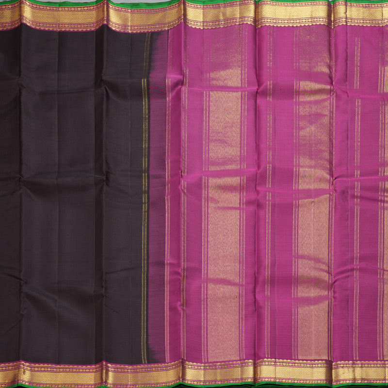 Hayagrivas Handloom Dark Brown Kanjivaram Silk Saree KBF290E2-4