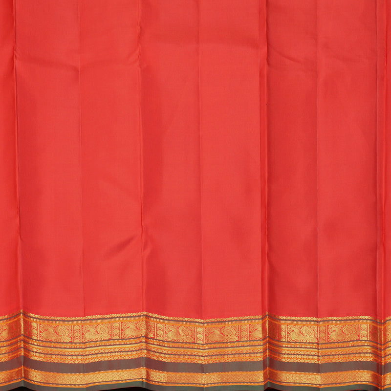 Hayagrivas Handloom Kanchana Brown Kanjivaram Silk Saree with Red Border KBF290E3-1