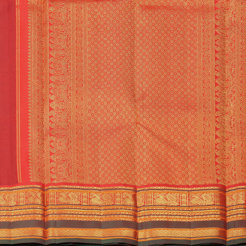 Hayagrivas Handloom Kanchana Brown Kanjivaram Silk Saree with Red Border KBF290E3-1