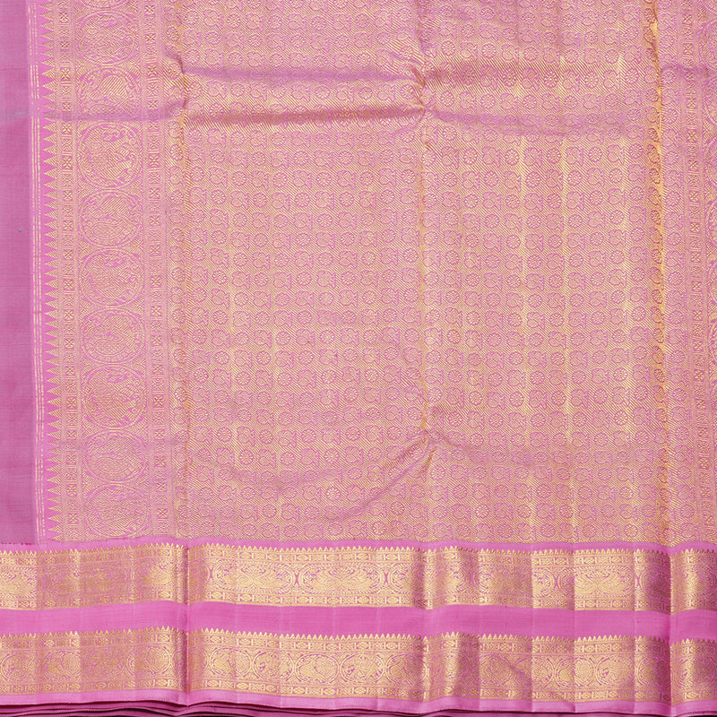 Hayagrivas Handloom Grey Kanjivaram Silk Saree with Rose Pink Border KBF291E1-2