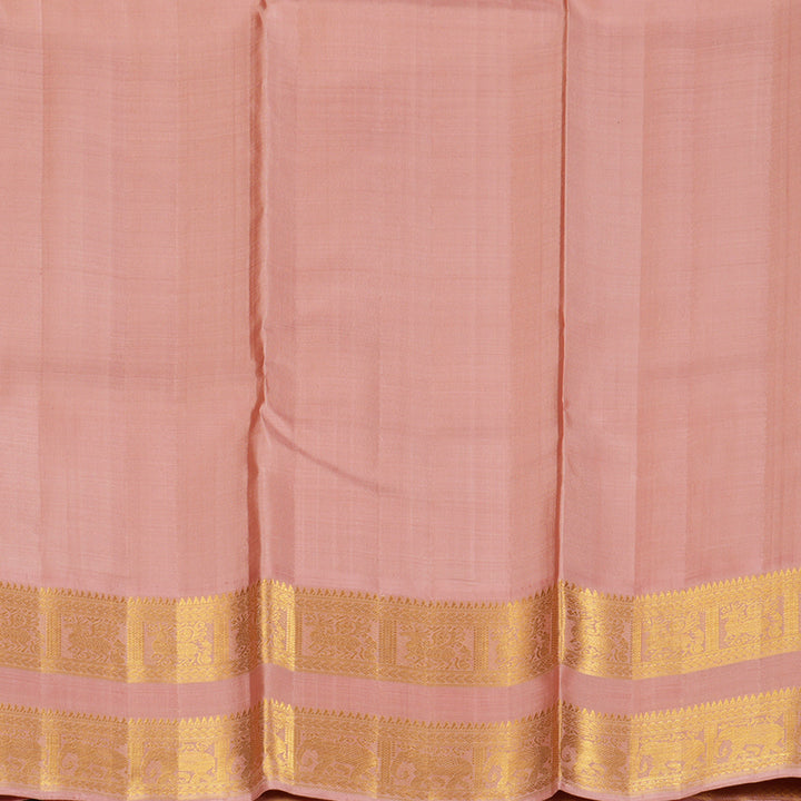 Hayagrivas Handloom Fluorescent Green Kanjivaram Silk Saree with Lotus Pink Border KBF291E2-1