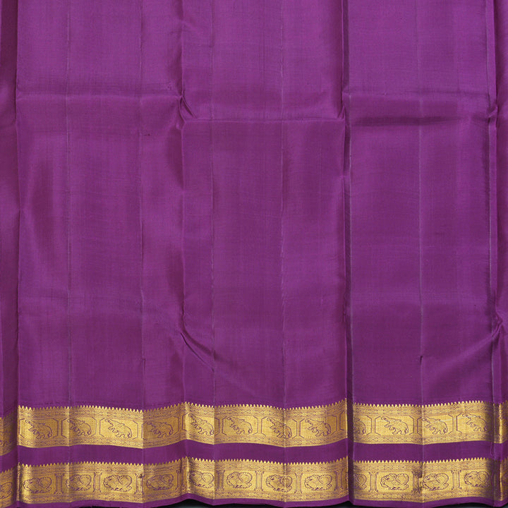 Hayagrivas Handloom Magenta Kanjivaram Silk Saree with Purple Border KBF291E2-2