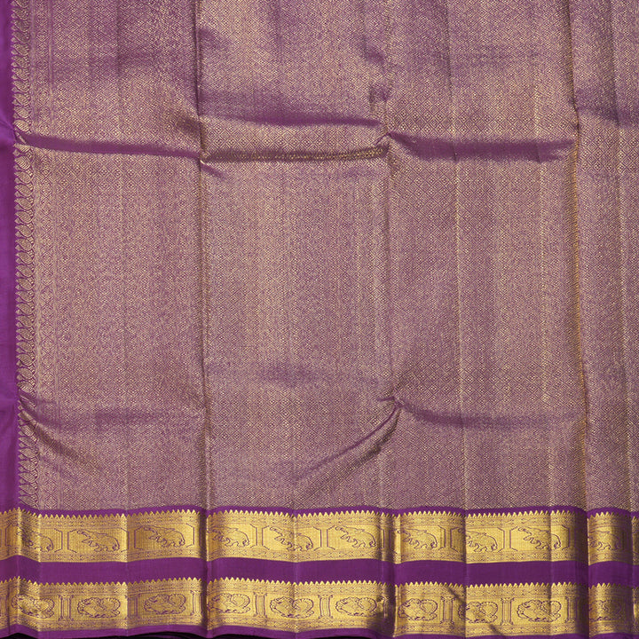 Hayagrivas Handloom Magenta Kanjivaram Silk Saree with Purple Border KBF291E2-2