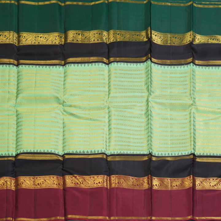 Hayagrivas Handloom Pista Green Kanjivaram Silk Saree with Ganga Jamuna Border KBF293E1-1