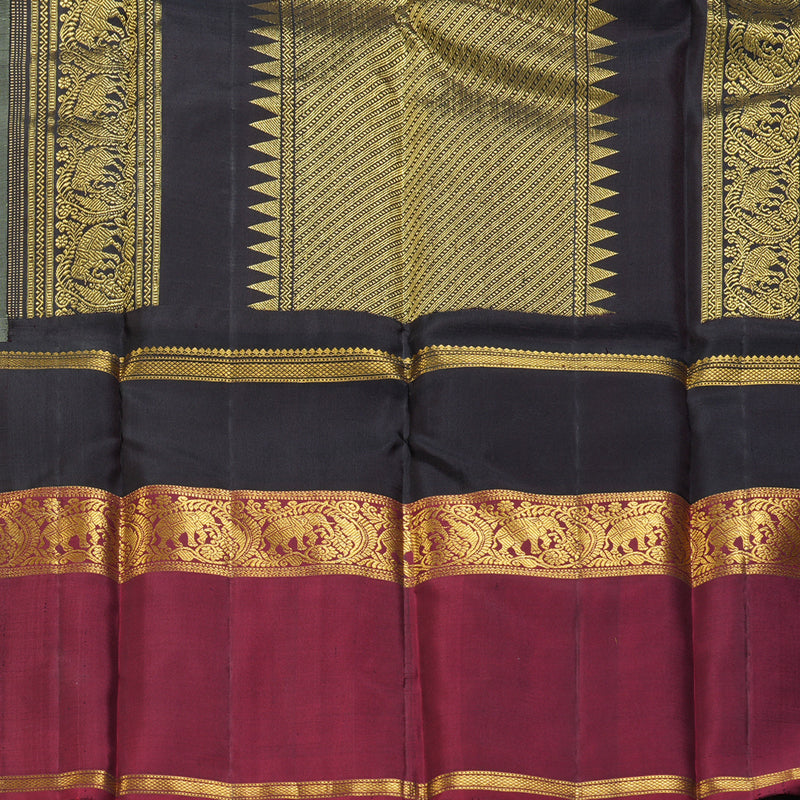 Hayagrivas Handloom Pista Green Kanjivaram Silk Saree with Ganga Jamuna Border KBF293E1-1