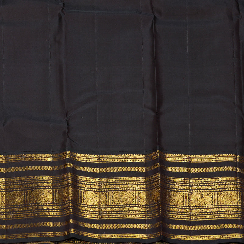 Hayagrivas Handloom Red Kanjivaram Silk Saree with Dark Chocolate Brown Border KBF293E2-1