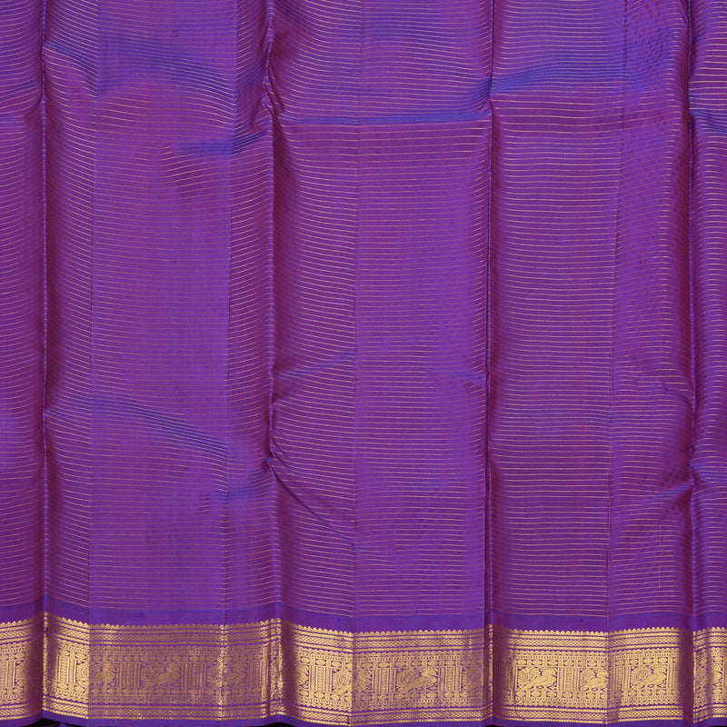 Hayagrivas Handloom Parrot Green Kanjivaram Silk Saree with Purple Border KBF293E4-1