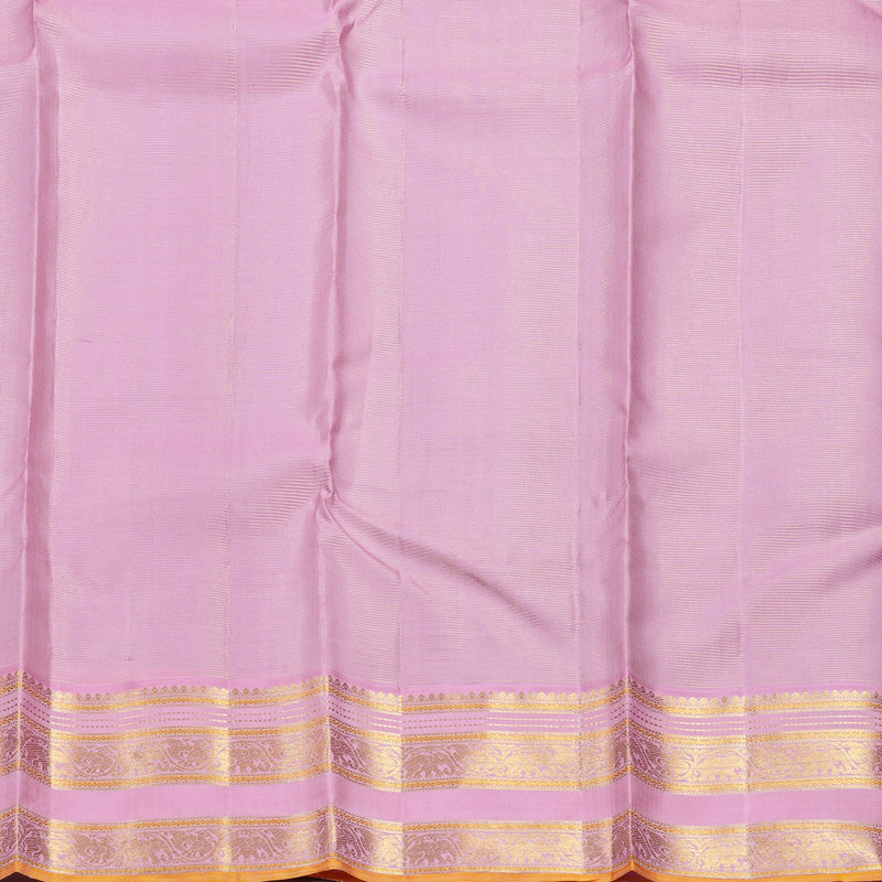 Hayagrivas Handloom Ramar Blue Kanjivaram Silk Saree with Rose Pink Border KBF293E4-3