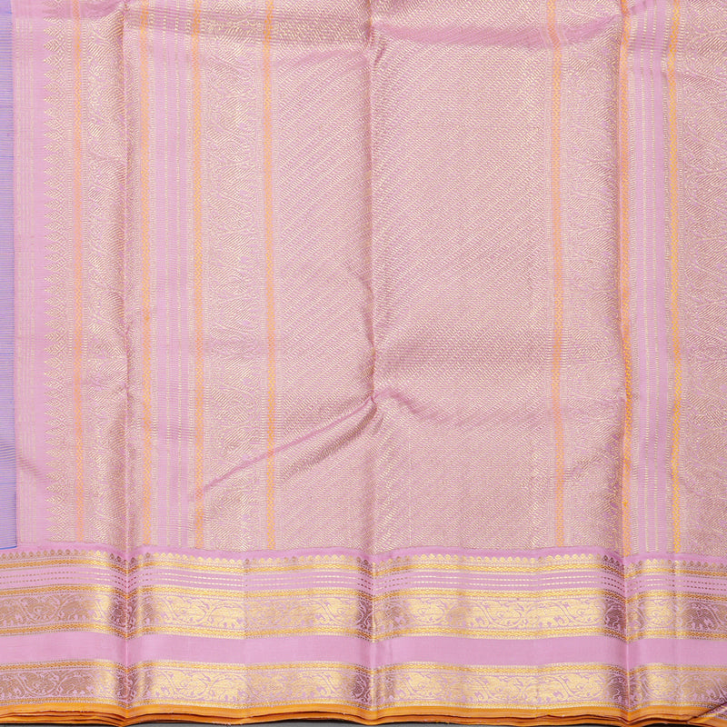 Hayagrivas Handloom Ramar Blue Kanjivaram Silk Saree with Rose Pink Border KBF293E4-3