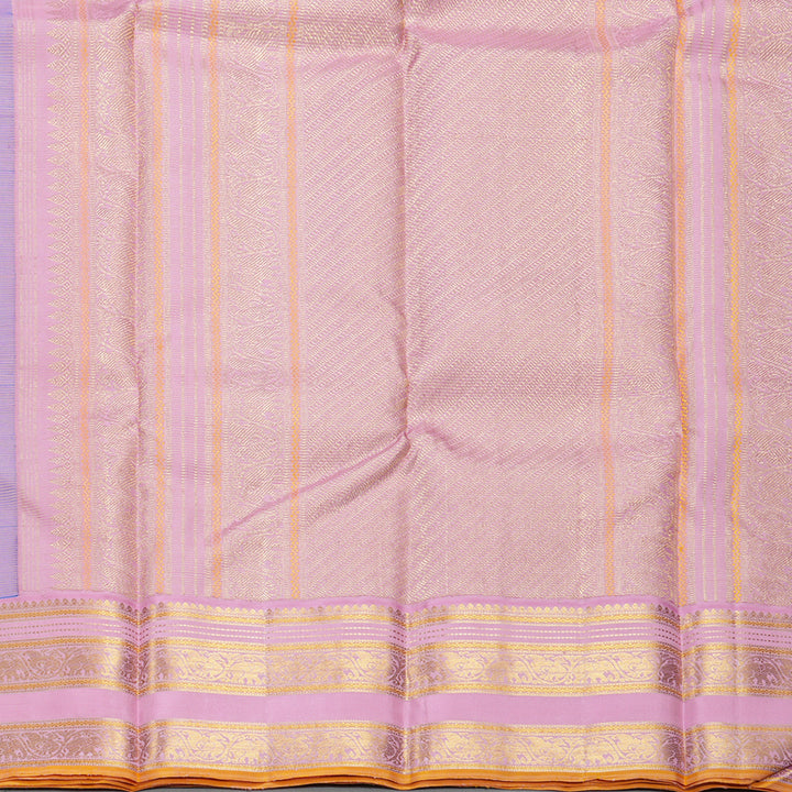 Hayagrivas Handloom Ramar Blue Kanjivaram Silk Saree with Rose Pink Border KBF293E4-3