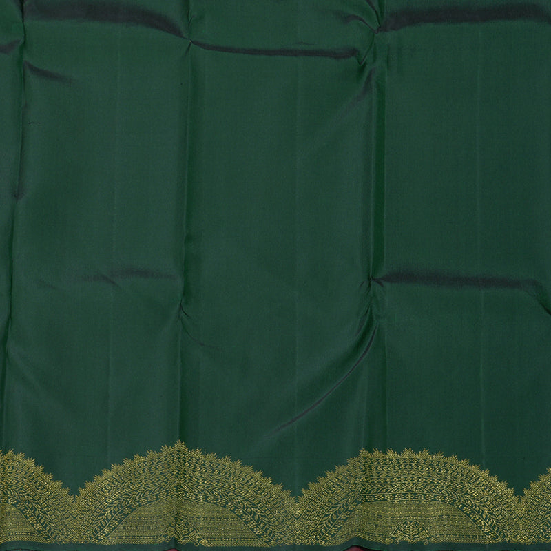 Hayagrivas Handloom Maroon Kanjivaram Silk Saree with Bottle Green Border KBF294E1-1