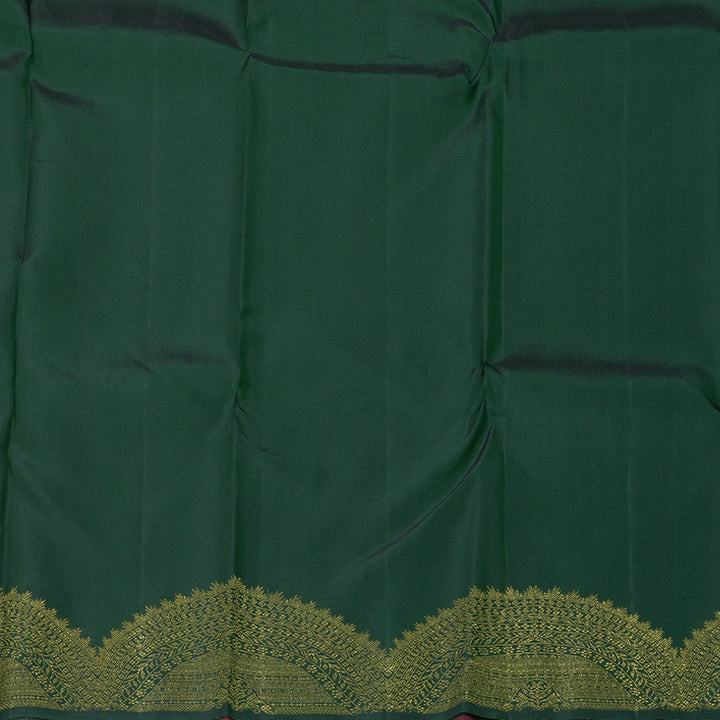 Hayagrivas Handloom Maroon Kanjivaram Silk Saree with Bottle Green Border KBF294E1-1