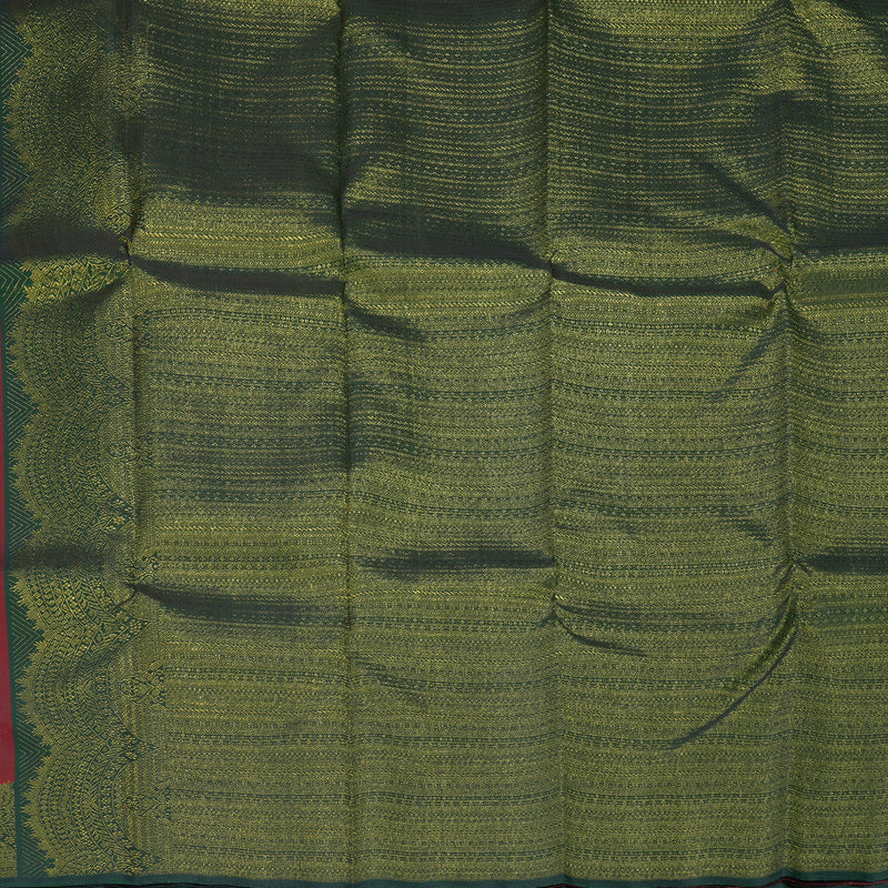 Hayagrivas Handloom Maroon Kanjivaram Silk Saree with Bottle Green Border KBF294E1-1