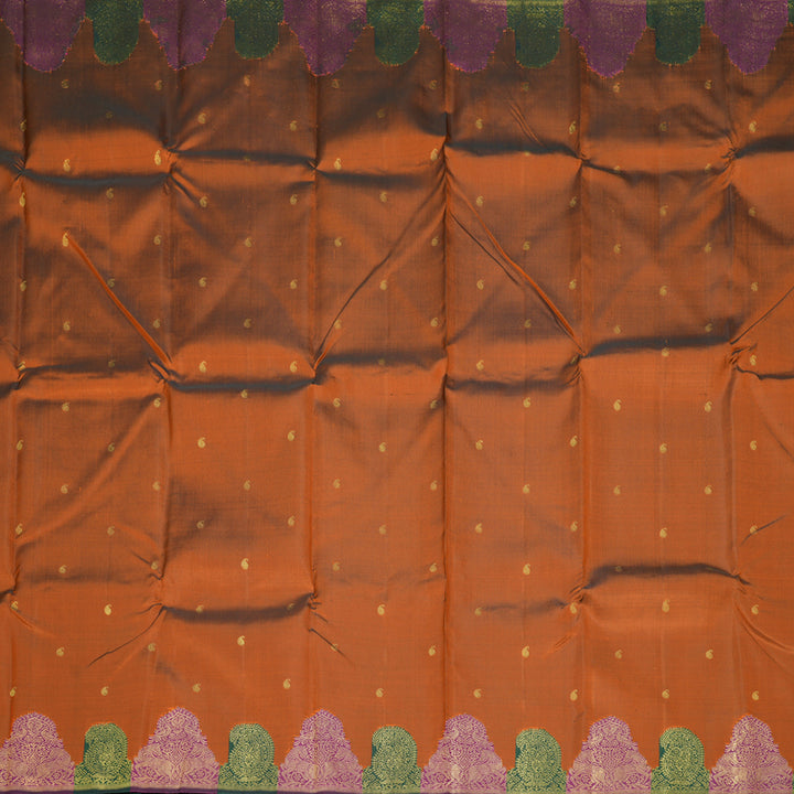 Hayagrivas Handloom Rust Orange Kanjivaram Silk Saree KBF294E2-1