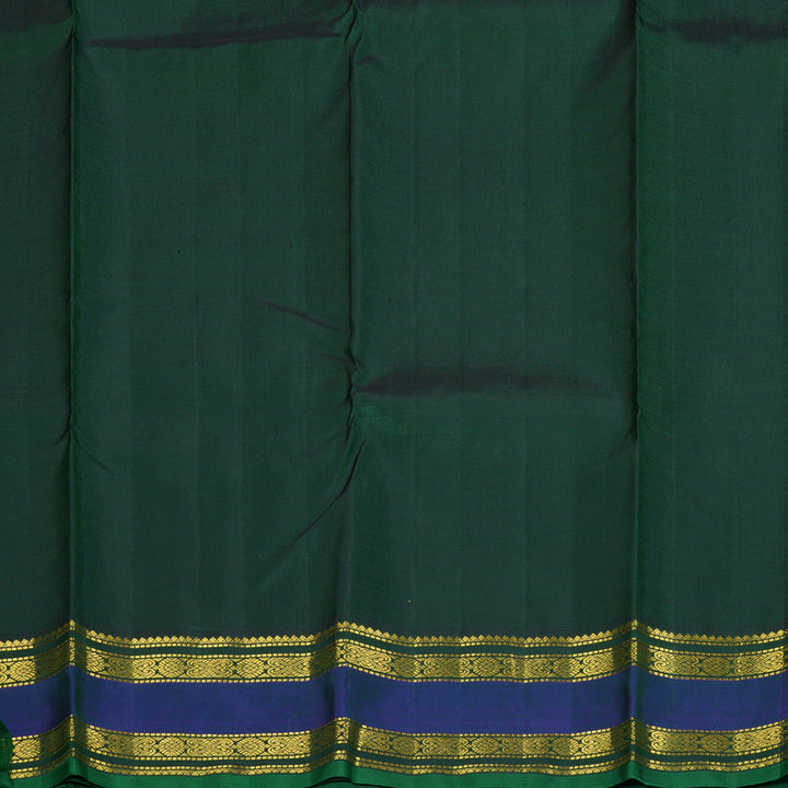 Hayagrivas Handloom Lime Yellow Kanjivaram Silk Saree with Mayilkazhuthu Border KBF294E3-1