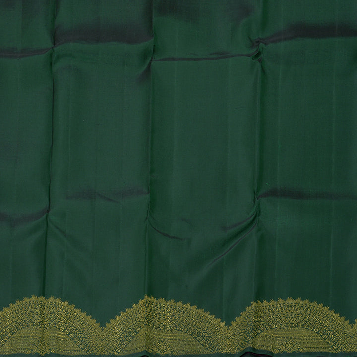 Hayagrivas Handloom Purple Kanjivaram Silk Saree with Bottle Green Border KBF294E4-1