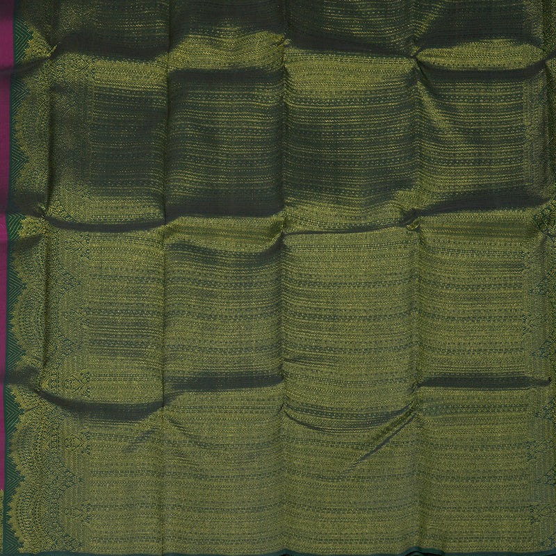 Hayagrivas Handloom Purple Kanjivaram Silk Saree with Bottle Green Border KBF294E4-1