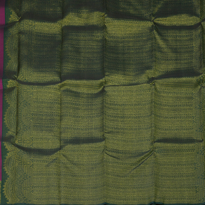 Hayagrivas Handloom Purple Kanjivaram Silk Saree with Bottle Green Border KBF294E4-1