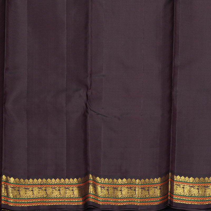 Hayagrivas Handloom Magenta-Pink Kanjivaram Silk Saree with Plum Purple Border KBF294E9-1