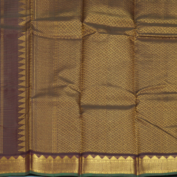 Hayagrivas Handloom Deep Plum Purple Kanjivaram Silk Saree KBF295E1-1