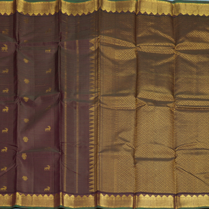 Hayagrivas Handloom Deep Plum Purple Kanjivaram Silk Saree KBF295E1-1