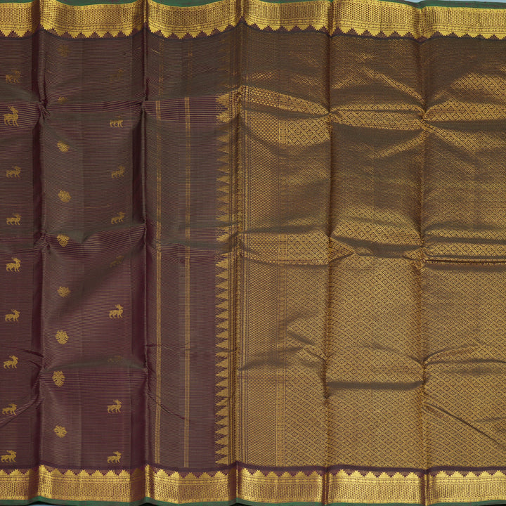 Hayagrivas Handloom Deep Plum Purple Kanjivaram Silk Saree KBF295E1-1