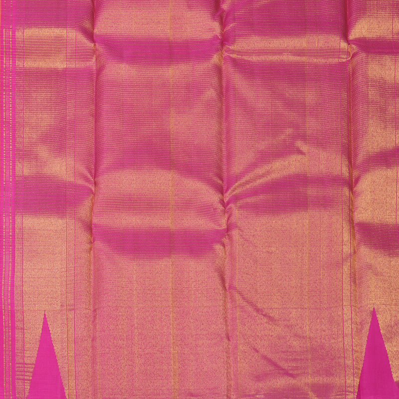Hayagrivas Handloom Yellow Kanjivaram Silk Saree with Multicolour Border KBF295E12-1