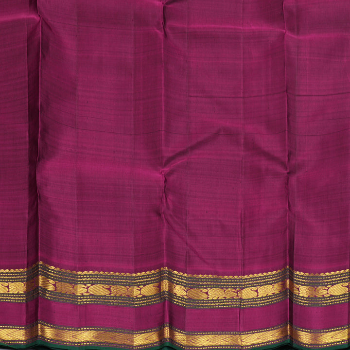 Hayagrivas Handloom Green & Blue Checks Kanjivaram Silk Saree KBF295E2-1