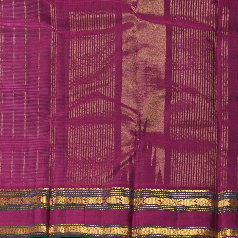 Hayagrivas Handloom Green & Blue Checks Kanjivaram Silk Saree KBF295E2-1