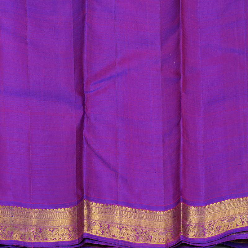 Hayagrivas Handloom Fluorescent Green Kanjivaram Silk Saree with Purple Border KBF295E4-2