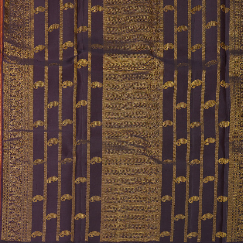 Hayagrivas Handloom Rust Orange Kanjivaram Silk Saree KBF296E2-1