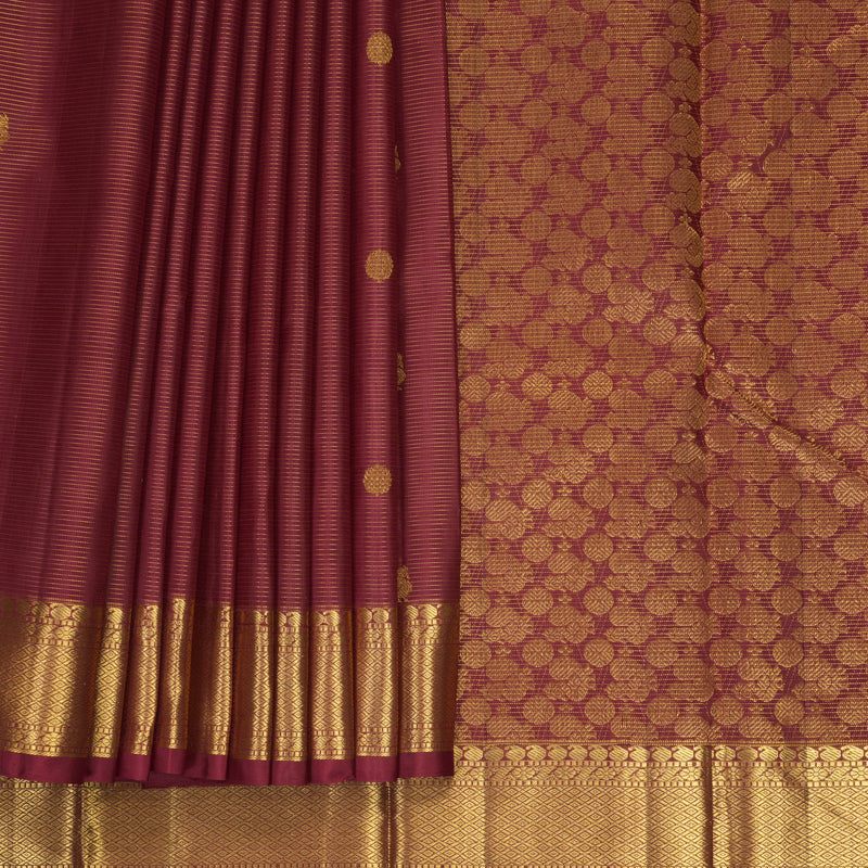 Hayagrivas Handloom Maroon Kanjivaram Silk Saree KBF296E3-1