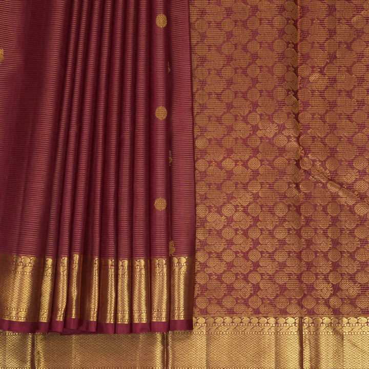 Hayagrivas Handloom Maroon Kanjivaram Silk Saree KBF296E3-1